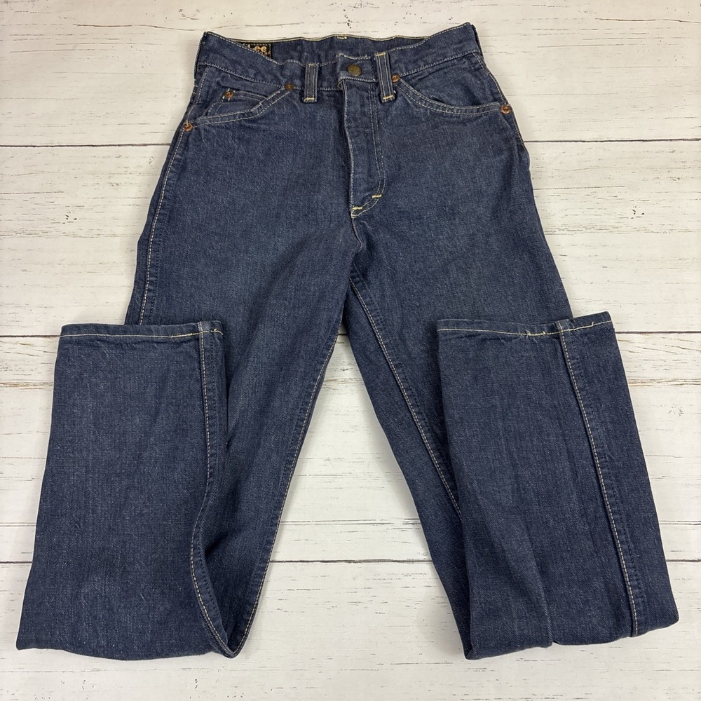 Vintage Lee Riders Sanforized Jeans 60s 70s Boys 12 Slim Made In USA (23X27)